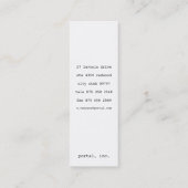 Minimalistisch und modern mini visitenkarte (Rückseite)