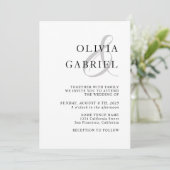 Minimalistisch und stilvoll. Moderne Schwarz-Weiß- Einladung (Stehend Vorderseite)