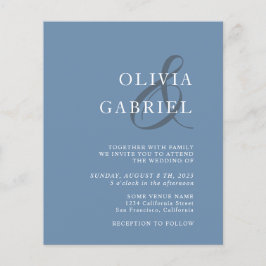 Minimalistisch und stilvoll. Typografie Blue Weddi Flyer