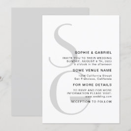 Minimalistisch und stilvoll. Typografie Einladung