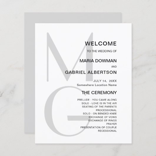 Minimalistisch und stilvoll. Typografie-Monogramm- (Vorne/Hinten)