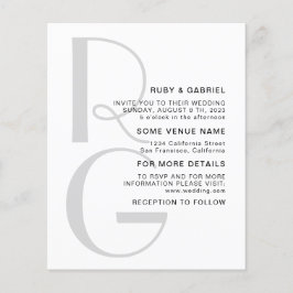 Minimalistisch und stilvoll. Typografie-Monogramm- Flyer