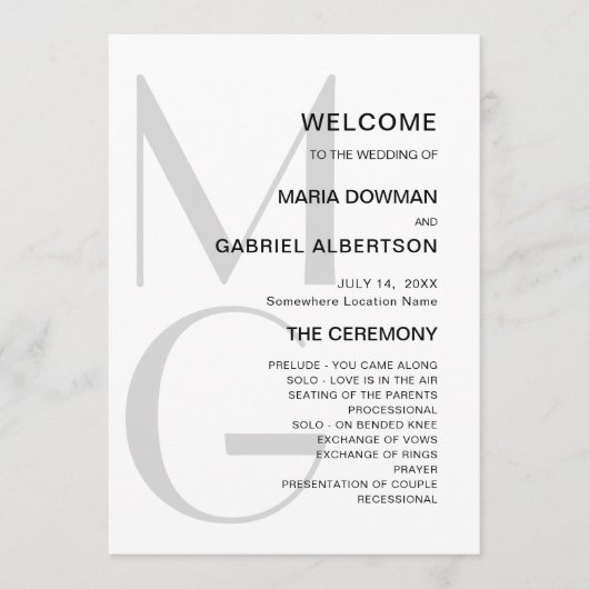 Minimalistisch und stilvoll. Typografie Programm (Vorderseite)