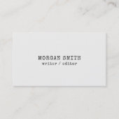 Minimalistisch und trendy Schreibmaschine Dark Gra Visitenkarte (Vorderseite)