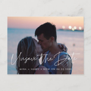 Minimalistisch Unsave das Datum der Hochzeitsankün Postkarte