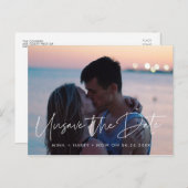 Minimalistisch Unsave das Datum der Hochzeitsankün Postkarte (Vorne/Hinten)