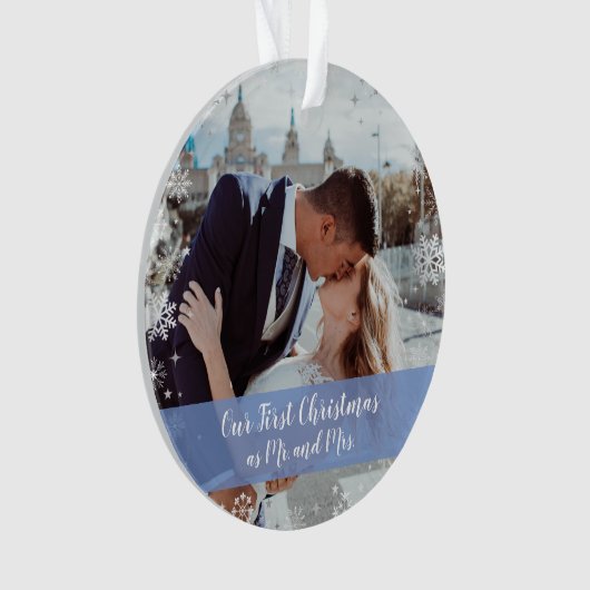 Minimalistisch unser Erster Weihnachtsmann & Mrs. Ornament (Vorderseite)