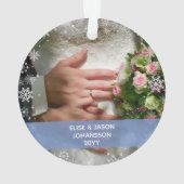 Minimalistisch unser Erster Weihnachtsmann & Mrs.  Ornament (Rückseite)