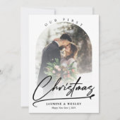 Minimalistisch Unser erstes Foto zu Weihnachten (Vorderseite)