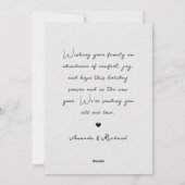 Minimalistisch Unser erstes Foto zu Weihnachten (Rückseite)