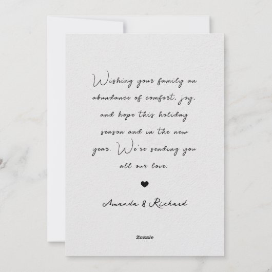 Minimalistisch Unser erstes Foto zu Weihnachten (Rückseite)