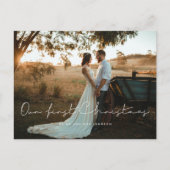 Minimalistisch Unser erstes Foto zu Weihnachten Postkarte (Vorderseite)