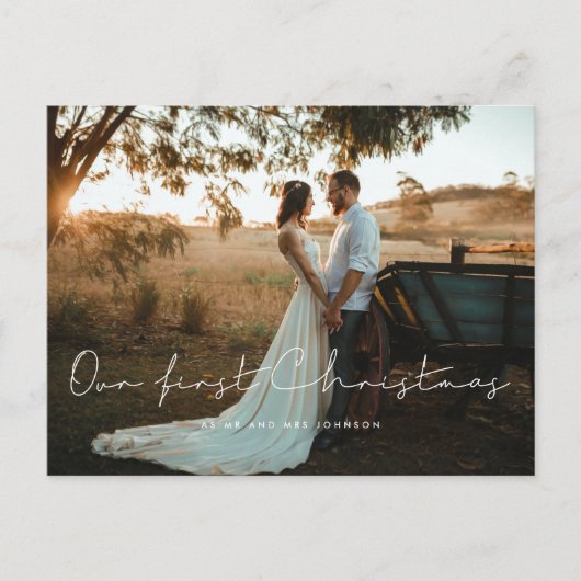 Minimalistisch Unser erstes Foto zu Weihnachten Postkarte (Vorderseite)