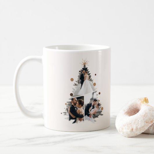Minimalistisch unser erstes Verheiratetes Weihnach Kaffeetasse (Mit Donut)