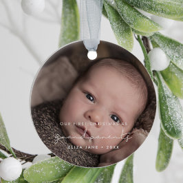 Minimalistisch Unsere ersten Weihnachten als Große Keramik Ornament