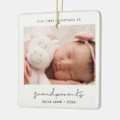 Minimalistisch Unsere ersten Weihnachten als Große Keramikornament (Links)