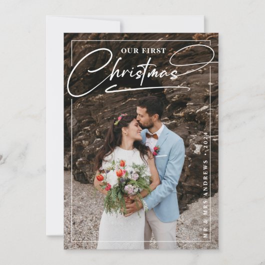 Minimalistisch Unsere ersten Weihnachten als Mr. & (Vorderseite)