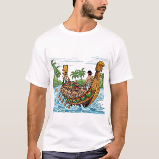 Minimalistisch Vallam Kali | Modern Onam Boat Race T-Shirt