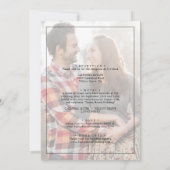 Minimalistisch | Verblasenes Foto in einer Hochzei Einladung (Rückseite)