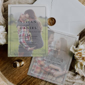 Minimalistisch | Verblasenes Foto in einer Hochzei Einladung