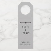 Minimalistisch | Verlobung Dove Gray | Flaschenanh Flaschenanhänger (Rückseite)