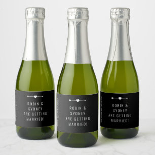 Minimalistisch VERLOBUNG Mini Sparkling Wine L Schaumweinetikett