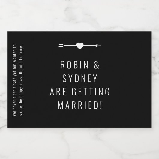 Minimalistisch | VERLOBUNG | Mini Sparkling Wine L Schaumweinetikett (Einzelnes Label)