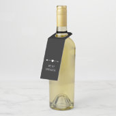 Minimalistisch | Verlobung | Schwarze Flasche Flaschenanhänger (Angewinkelt)