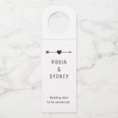 Minimalistisch | Verlobung | Schwarze Flasche Flaschenanhänger (Rückseite)