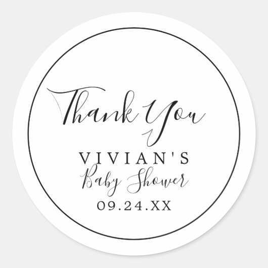 Minimalistisch Vielen Dank Baby Dusche Gefallen Au Runder Aufkleber (Vorderseite)