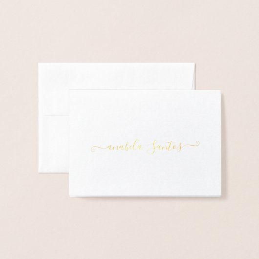 Minimalistisch Vielen Dank, dass Sie Chic Script S Folienkarte (Vorderseite mit Umschlag)