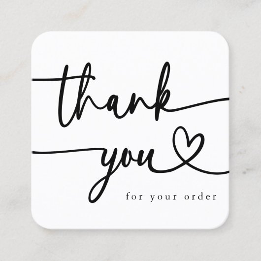 Minimalistisch Vielen Dank, dass Sie das Logo "Cus Quadratische Visitenkarte (Vorderseite)