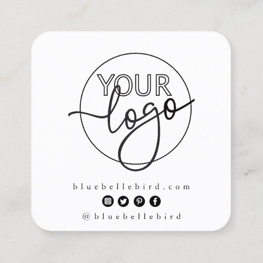 Minimalistisch Vielen Dank, dass Sie das Logo "Cus Quadratische Visitenkarte (Rückseite)