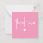 Minimalistisch Vielen Dank, dass Sie Deep Pink Hea Mitteilungskarte (Vorderseite)