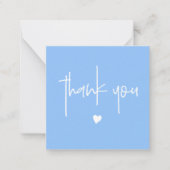 Minimalistisch Vielen Dank, dass Sie Mid Blue Hear Mitteilungskarte (Vorderseite)