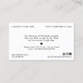 Minimalistisch Vielen Dank, dass Sie Script Heart  Visitenkarte (Rückseite)