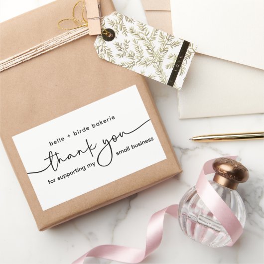 Minimalistisch vielen Dank für die Unterstützung m Rechteckiger Aufkleber (Schenken)