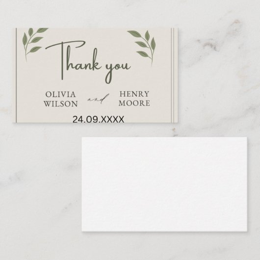 Minimalistisch Vielen Dank für Ihr Interesse Begleitkarte (Vorne/Hinten)