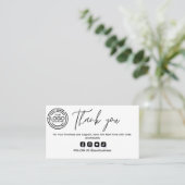 Minimalistisch Vielen Dank für Ihren Kauf mit Logo Visitenkarte (Stehend Vorderseite)