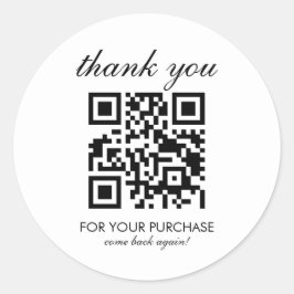 Minimalistisch Vielen Dank QR-Code-Skript Runder Aufkleber
