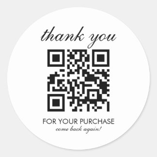 Minimalistisch Vielen Dank QR-Code-Skript Runder Aufkleber