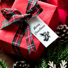 Minimalistisch Vintag frohe Weihnachtsgel Geschenkanhänger