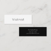 Minimalistisch Violinist Schwarz-weiß Violine Mini Visitenkarte (Vorne/Hinten)