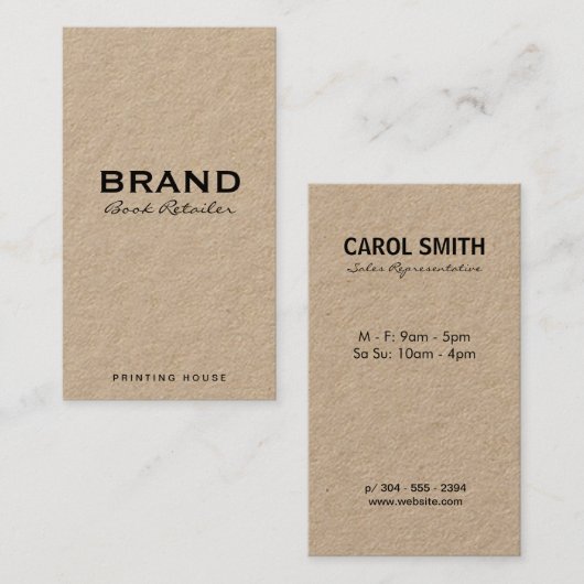 Minimalistisch Visitenkarte (Vorne/Hinten)