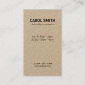 Minimalistisch Visitenkarte (Rückseite)