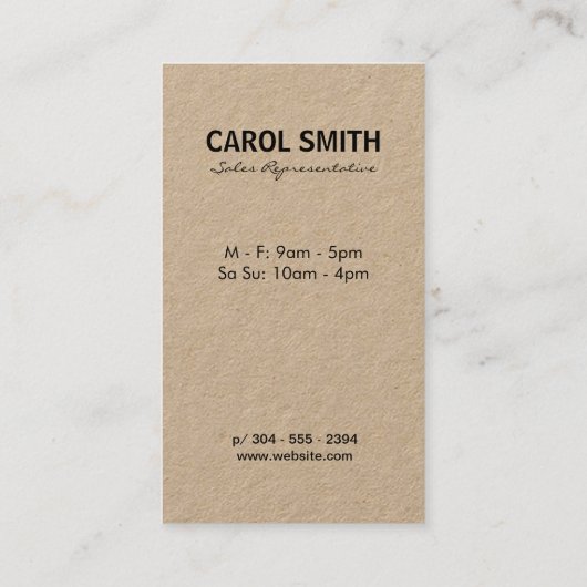 Minimalistisch Visitenkarte (Rückseite)