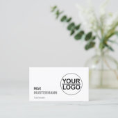Minimalistisch Visitenkarten mit Logo Visitenkarte (Stehend Vorderseite)