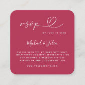 Minimalistisch Viva Magenta Herz QR Code Wedding R Begleitkarte (Vorderseite)