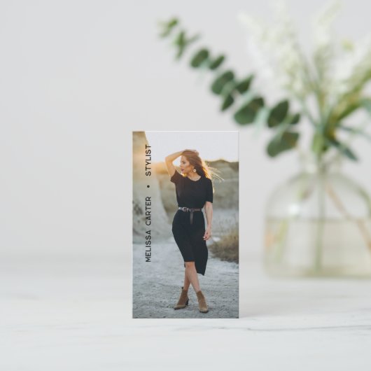 Minimalistisch Vollständiges Foto Einfach Visitenkarte (Stehend Vorderseite)