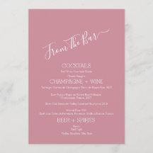 Minimalistisch von der Bar Wedding Bar Menu Card